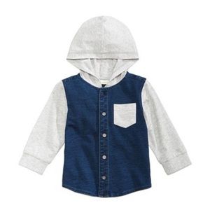 NWT First Impressions-Baby boys Hooded Denim Shirt